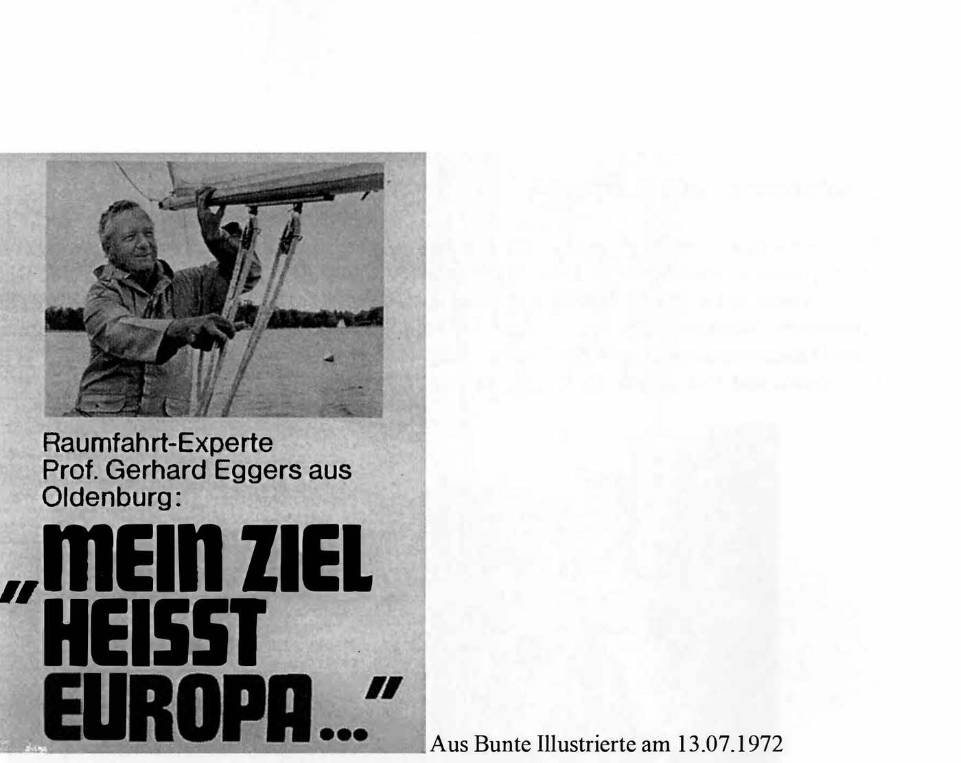 Mein Ziel heißt Europa, 1972