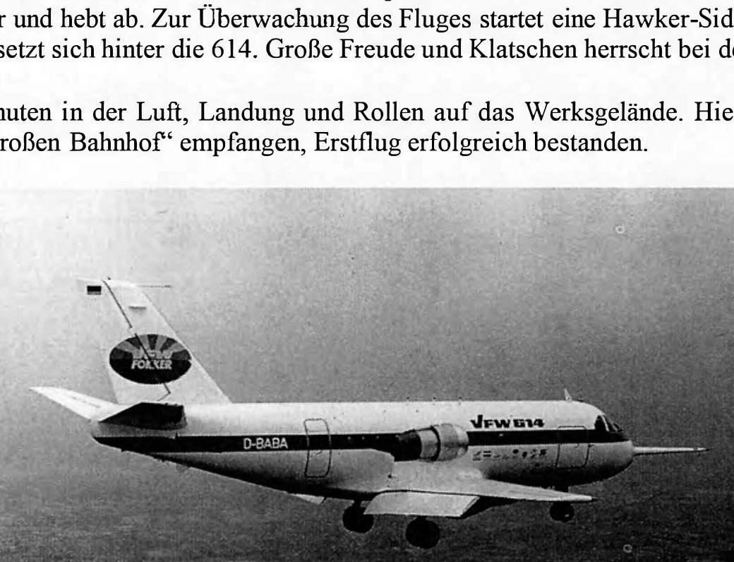 First flight of the VFW 614